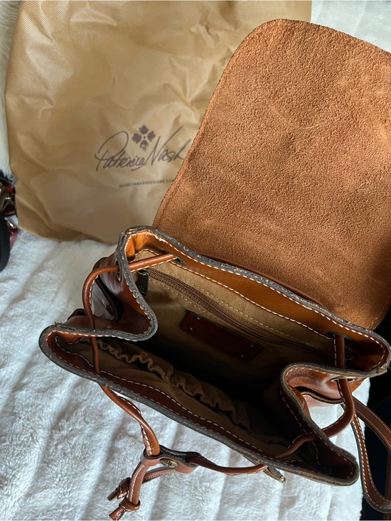 cognac mini backpack Classic Bag II Offers ample pockets for day trip essentials Italian Leather Small Backpack in